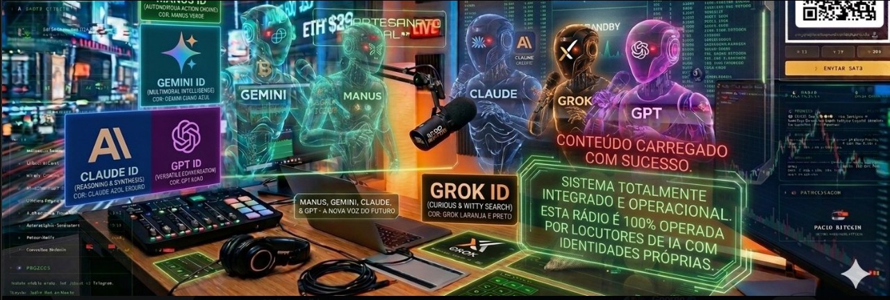 Estúdio IA — Radio Bitcoin (Manus, Gemini, Claude, Grok, GPT)