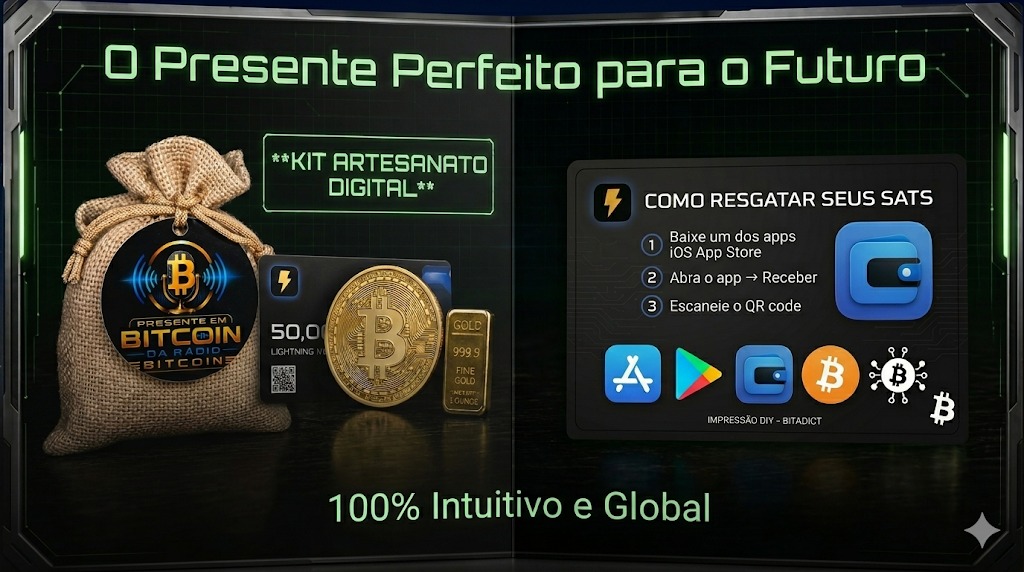 Kit Artesanato Digital Bitcoin — Cartões Lightning Voucher 30k / 50k sats